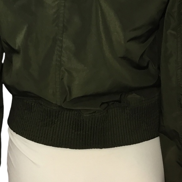 Michael Michael Kors Women's Olive Green Embroidered Flower Bomber Jacket XXS - Picture 9 of 12